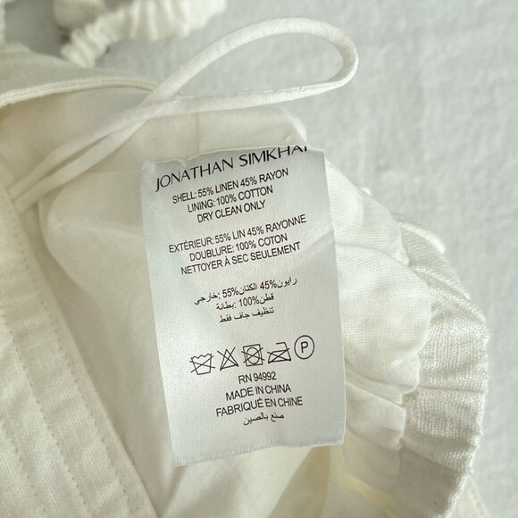 Jonathan Simkhai Linen‎ Square Neck Sleeveless Crop Top Tank White XL - Picture 9 of 13